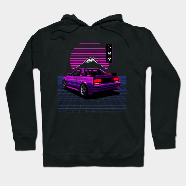 MR-2 80s Vaporwave Hoodie by pujartwork